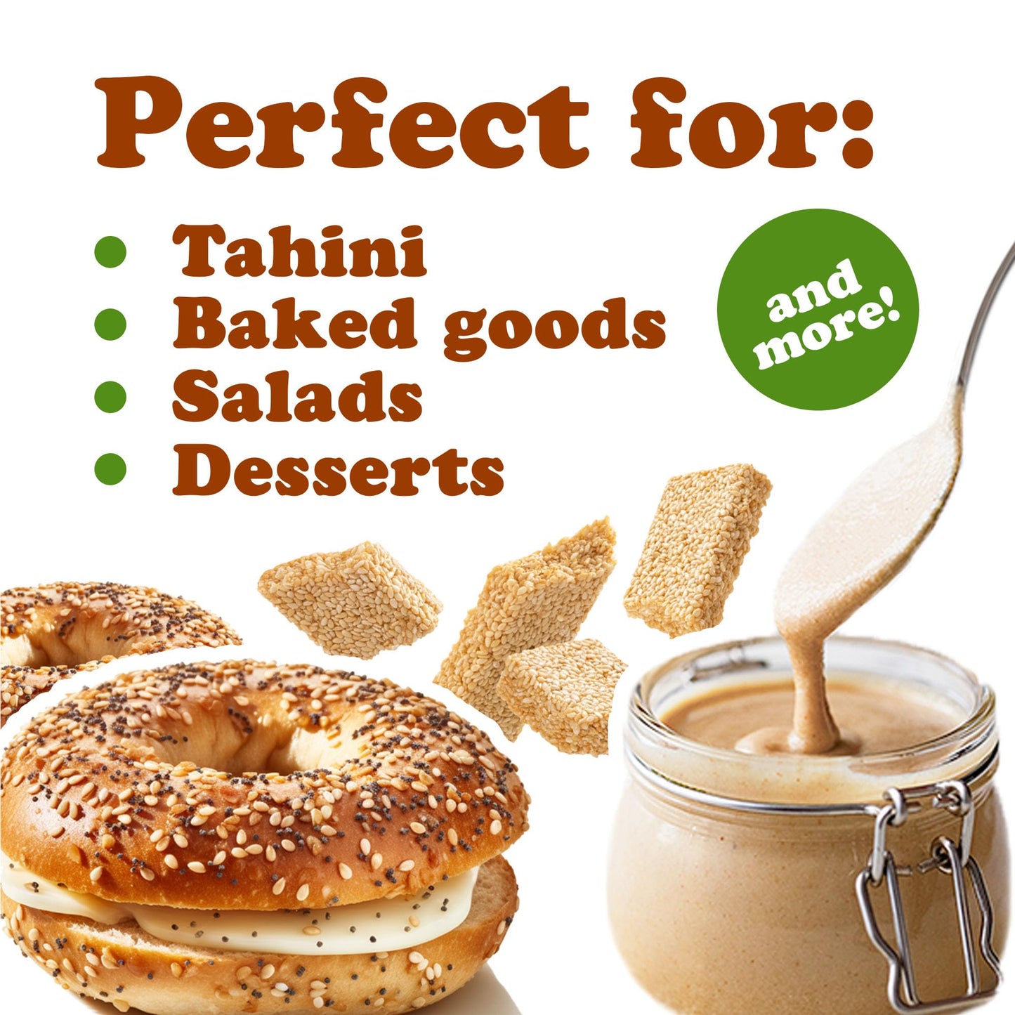 Food to Live Organic Toasted Hulled Sesame Seeds, 8 Ounces - Crunchy and Nutritious Snack, Oven Roasted, Unsalted, No Oil Added,
