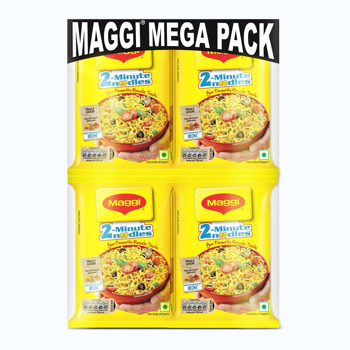 Maggi 2 Minutes Noodles Masala, 70 Grams Pack (2.46 Oz)- 12 Pack - Made In India