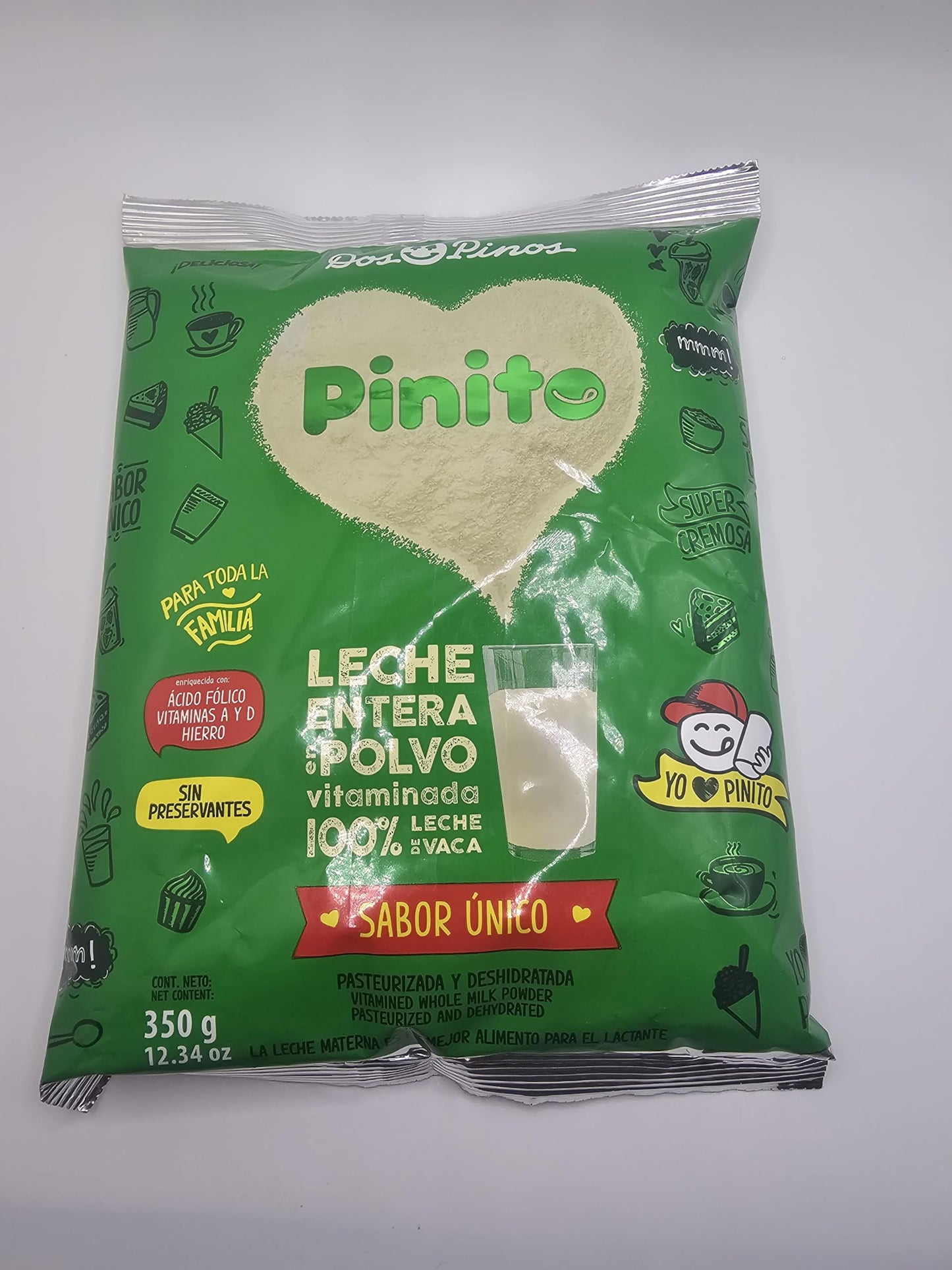 Dos Pinos Powdered Milk Leche Pinito 12.34oz (pack of 2) 24.68oz Total, From Costa Rica