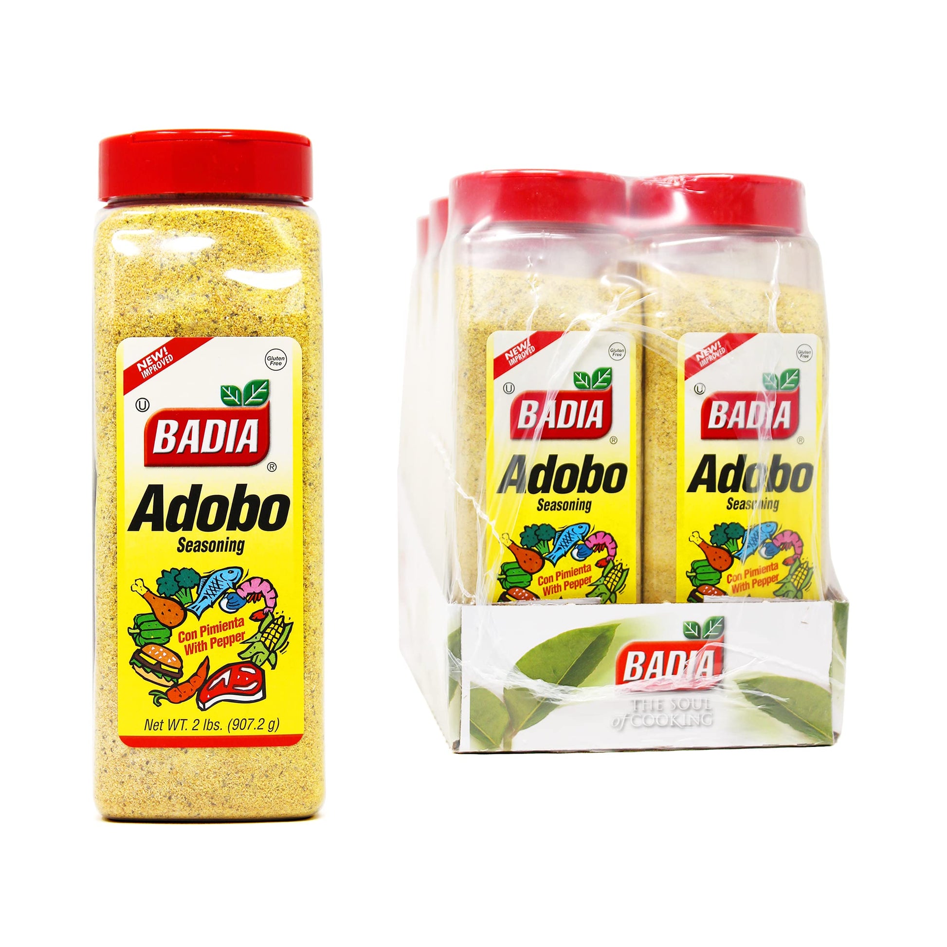 Badia Adobo with Pepper, 2 Pound (Pack of 6)