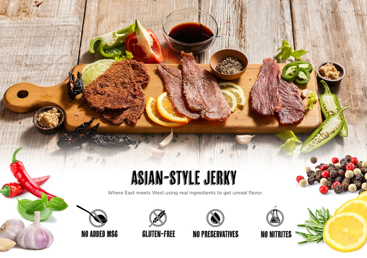 fusionJerky Artisan Beef Jerky, Japanese BBQ, 10g Protein, Gluten Free, 2.5 oz