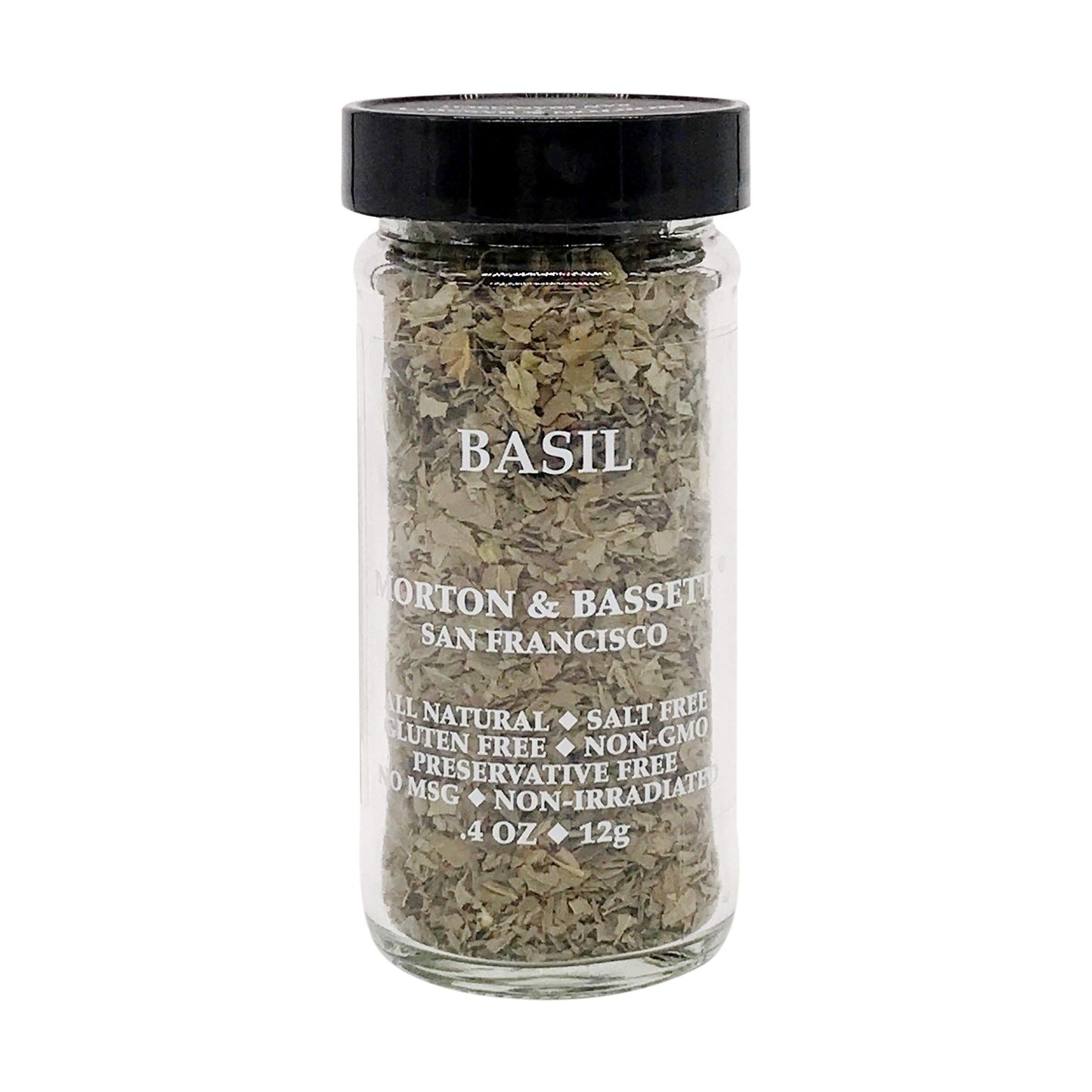 Morton & Bassett Basil, 4 Ounce Jar, Model 00022097, Ideal for Cooking and Seasoning