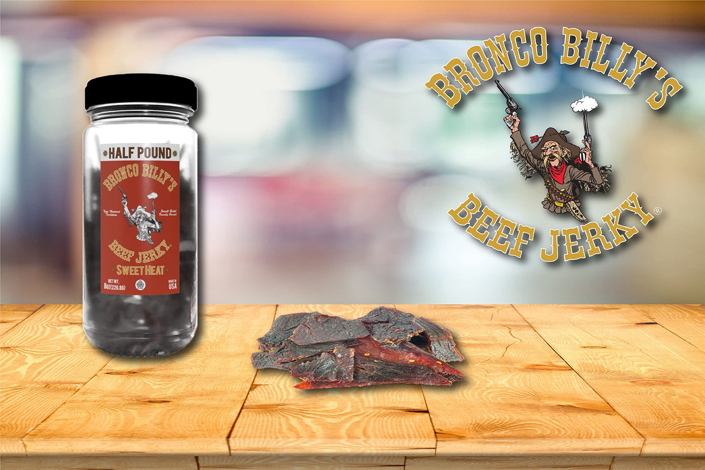 Bronco Billy'S Beef Jerky Sweet Heat Half Pound Jar