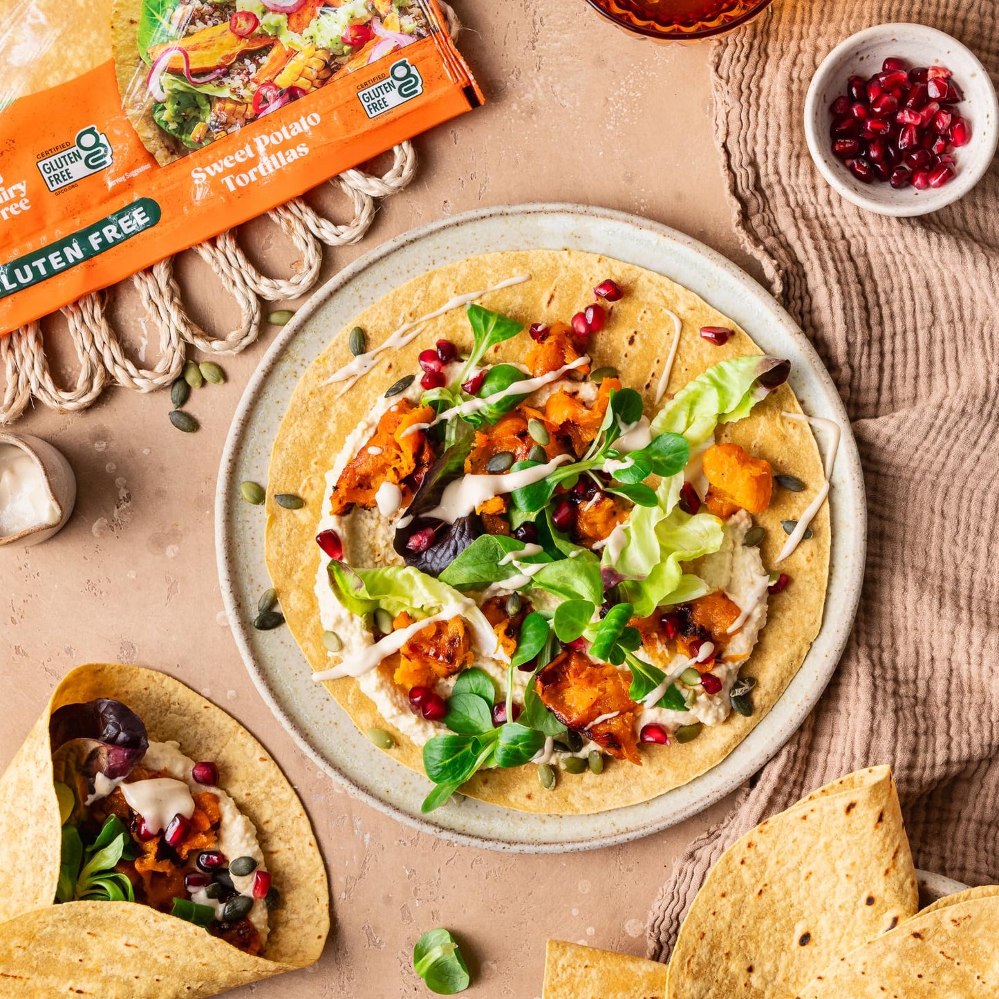 Bfree Gluten Free Sweet Potato Tortilla Wraps, 8.89 Oz - 6 Tortillas (Pack Of 3)