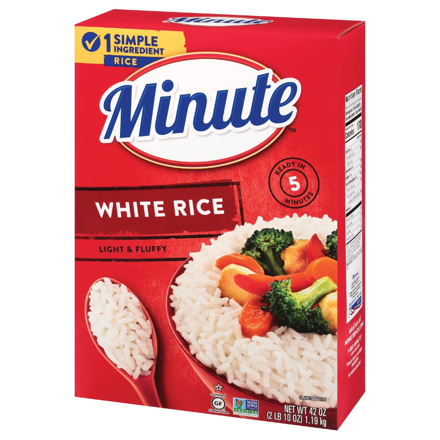 Minute Instant White Rice, 42 Ounce Box, Quick Dinner Meals, White