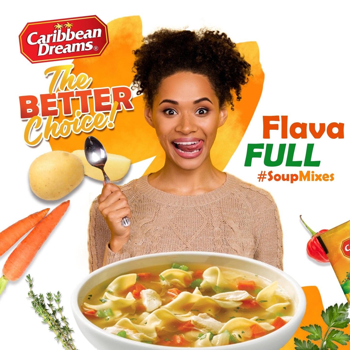 Caribbean Dreams Homestyle Fish Soup Mix, 50G (Pack Of 10)