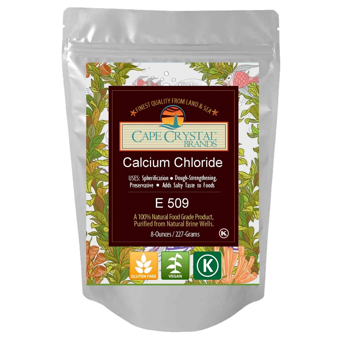 Cape Crystal Calcium Chloride | Kosher Certified | 8-oz Size