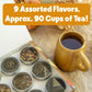 Heavenly Tea Leaves Organic Tea Sampler Set - 9 Assorted Teas (Black, Green, Herbal) - 90 Servings, Naturally Caffeinated & Caffeine Free