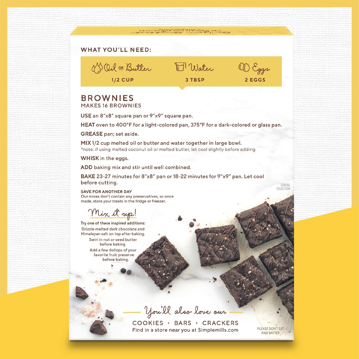 Simple Mills Almond Flour Baking Mix, Chocolate Brownie Mix - Gluten Free, Plant Based, 12.9 Ounce (Pack Of 1)