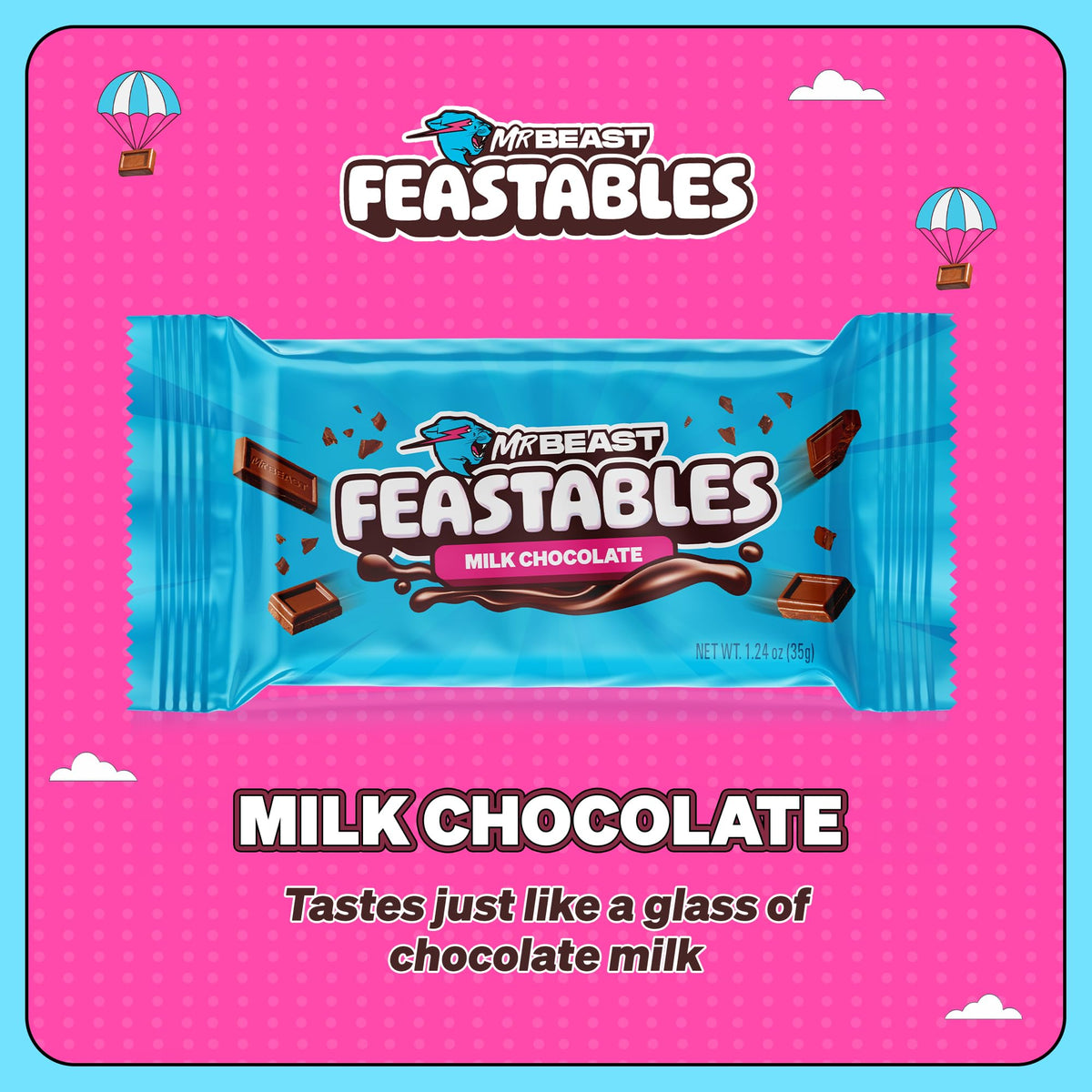 Feastables Milk Chocolate Bar, 1.24 Oz (35G), 5 Count