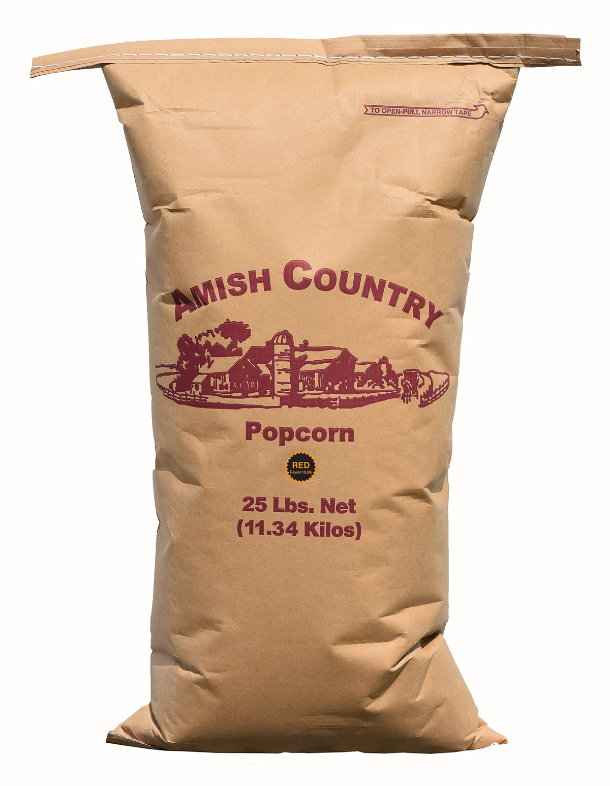 Amish Country Popcorn | 25 Lbs Bag | Red Popcorn Kernels | Old Fashioned, Non-Gmo And Gluten Free (Red - 25 Lbs Bag)