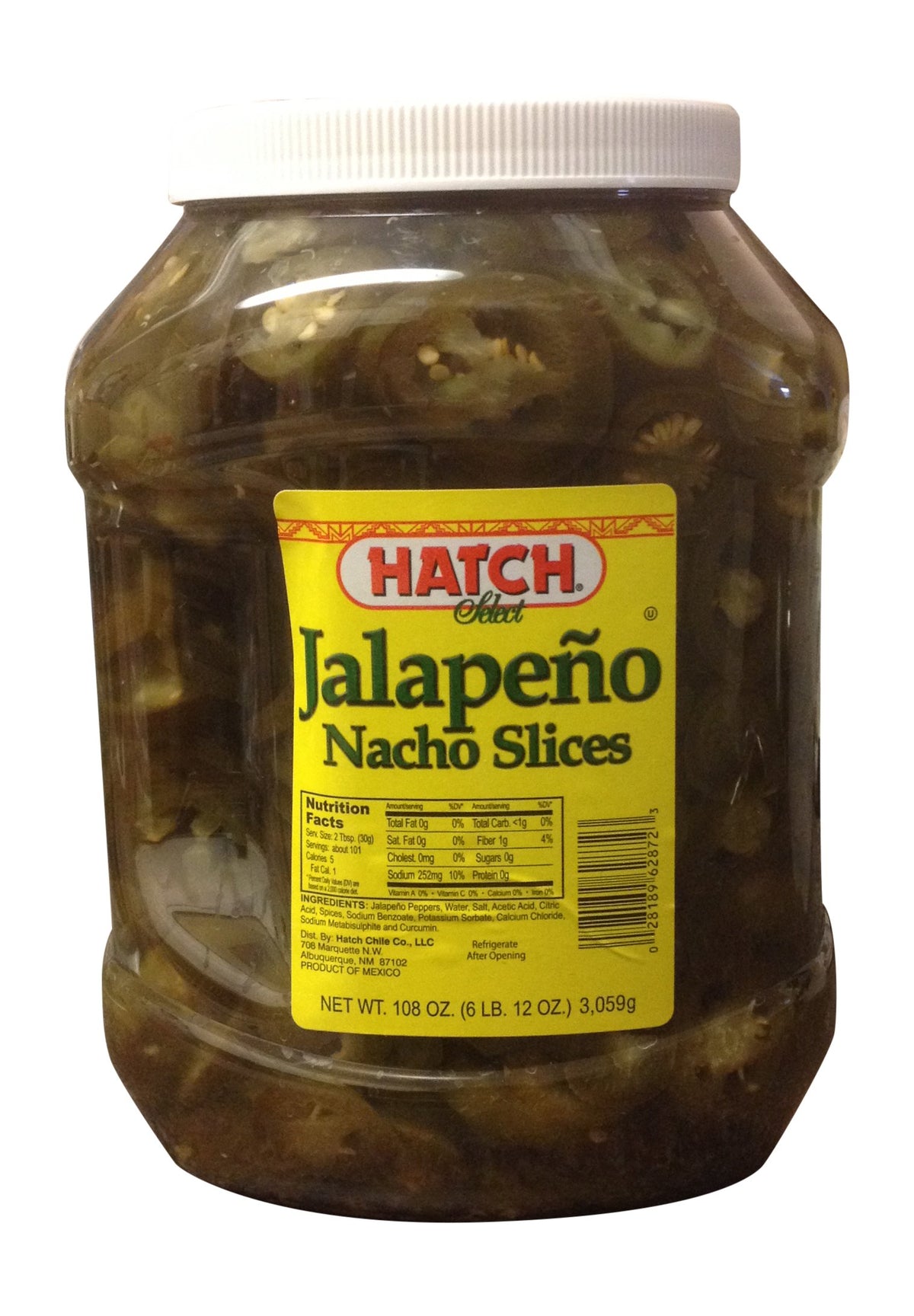 Hatch Select Jalapeno Nacho Slices 108 Oz (6 Lb. 12 Oz.)
