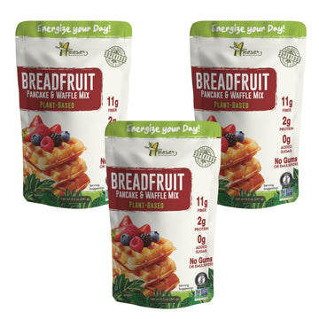 Amasar | Breadfruit Pancake And Waffle Mix |Gluten-Free Non-Gmo High-Fiber No Sugar Added | Best For Pancakes Crispy Waffles | Healthy No Preservatives Breakfast Meal | Plant Based (8.50 Ounce (Pack Of 3))