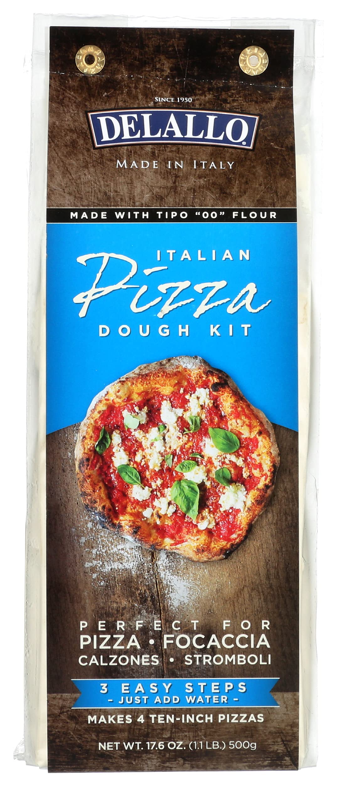 Delallo Italian Pizza Dough Kit, 17.6 Ounces (Pack Of 10)