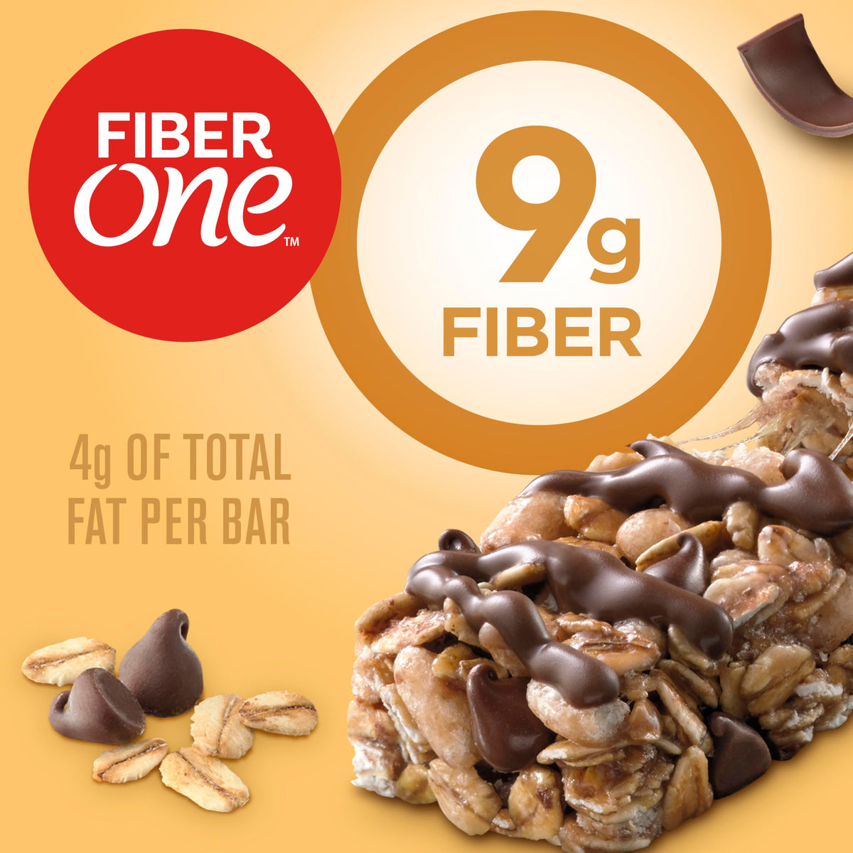 Fiber One Chewy Bars, Oats and Chocolate, Fiber Snacks, 5 Ct, 7 oz