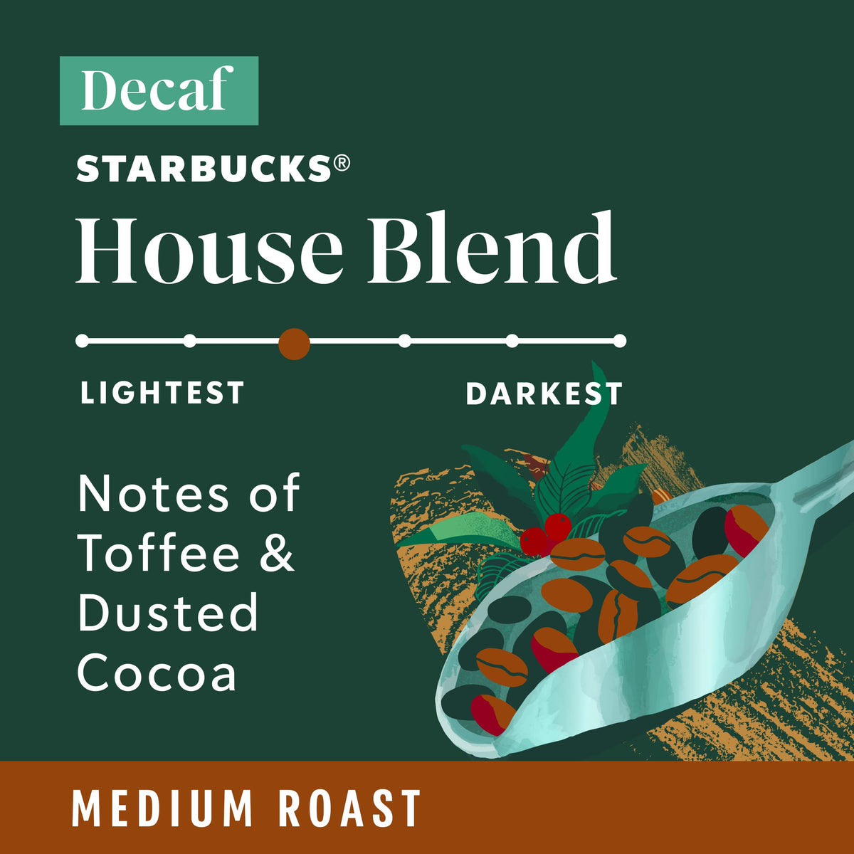 Starbucks Decaf Ground Coffee, House Blend, Medium Roast, Decaffeinated Ground 100% Arabica Coffee, Flavorlock Packaging, 12-Oun