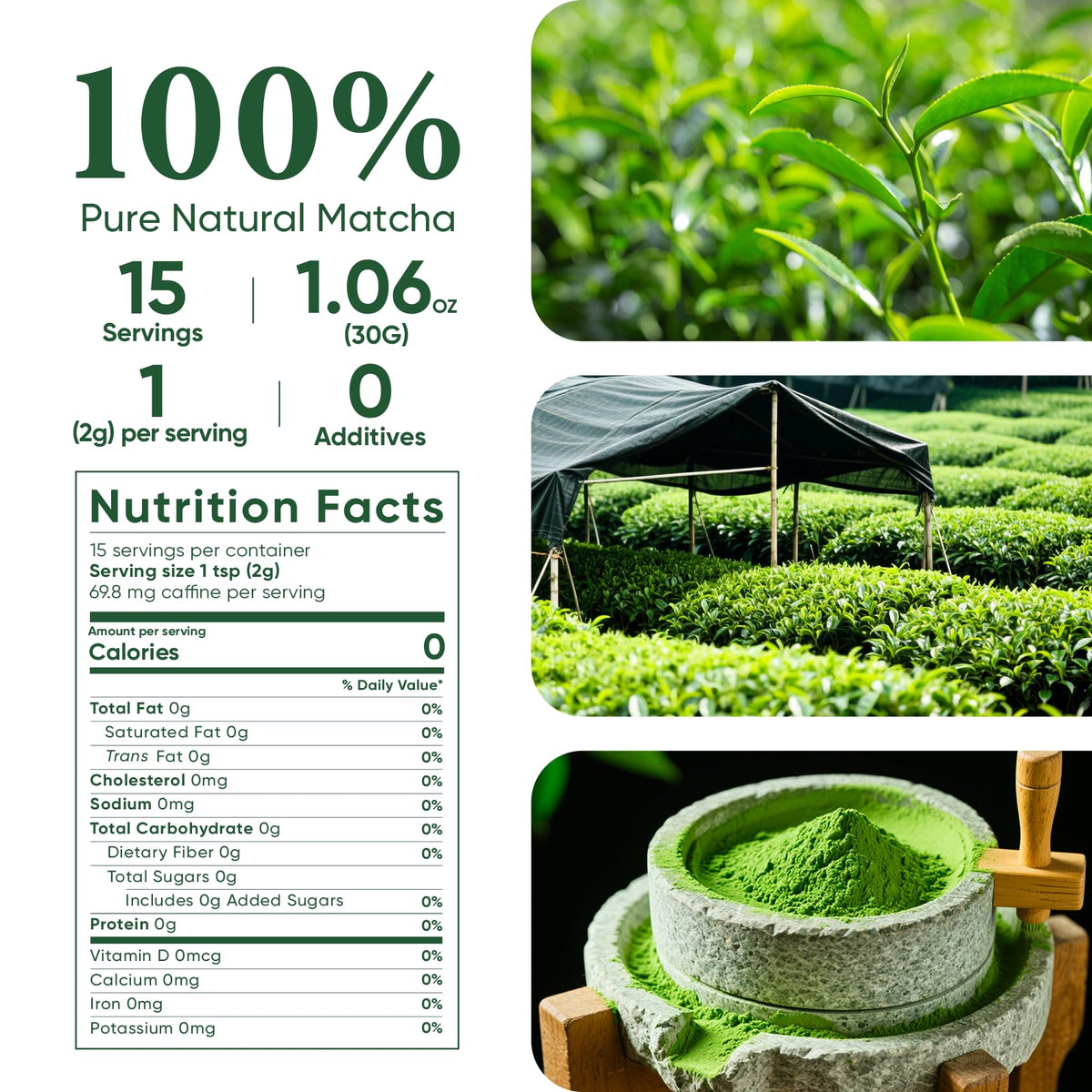 Venture Pal Ceremonial Grade Matcha Powder, Premium First Harvest Green Tea Powder - 100% Pure Matcha Tea, Vegan, Gluten-Free, S