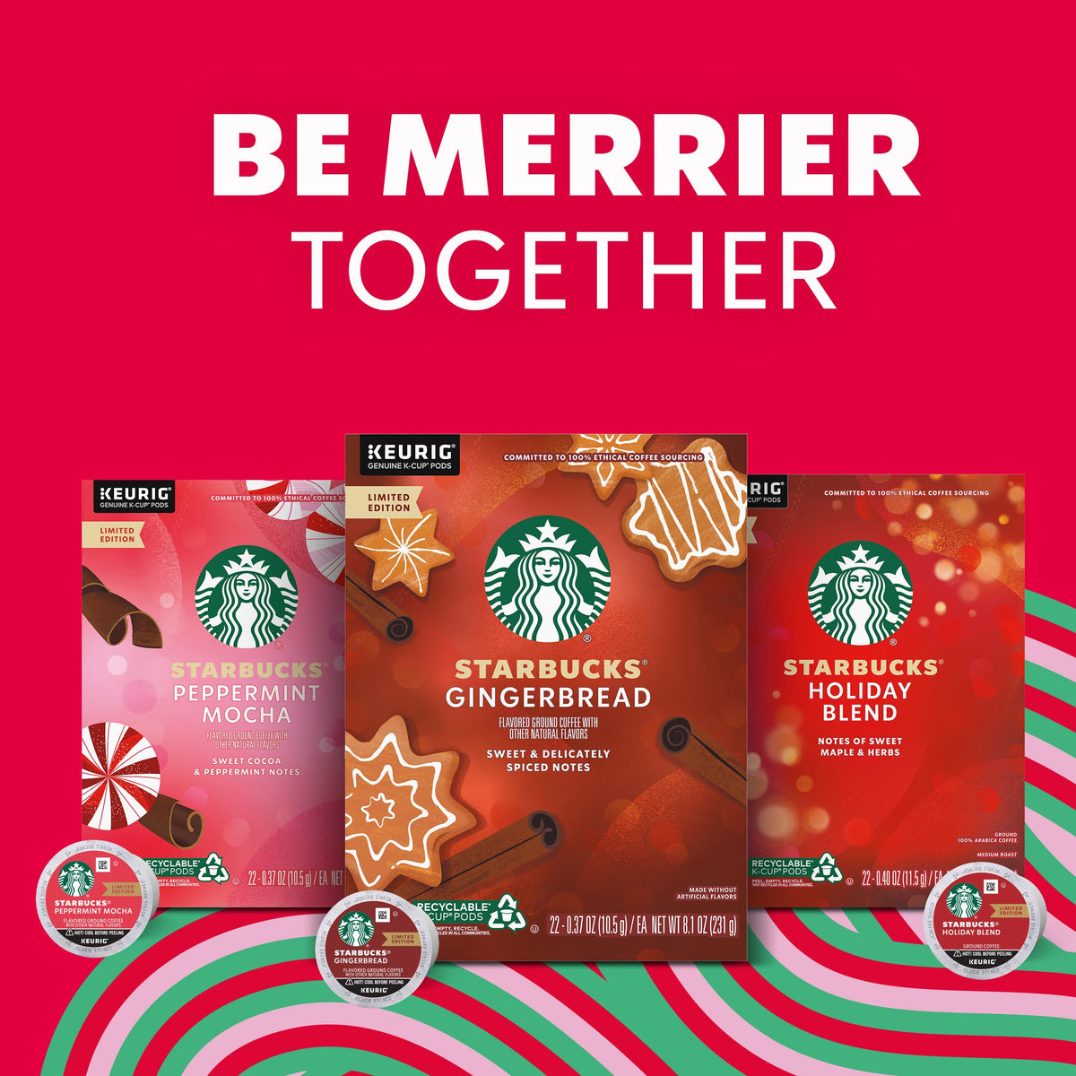 Starbucks K-Cup Coffee Pods, Peppermint Mocha, 10 Count, Limited Edition Holiday Coffee