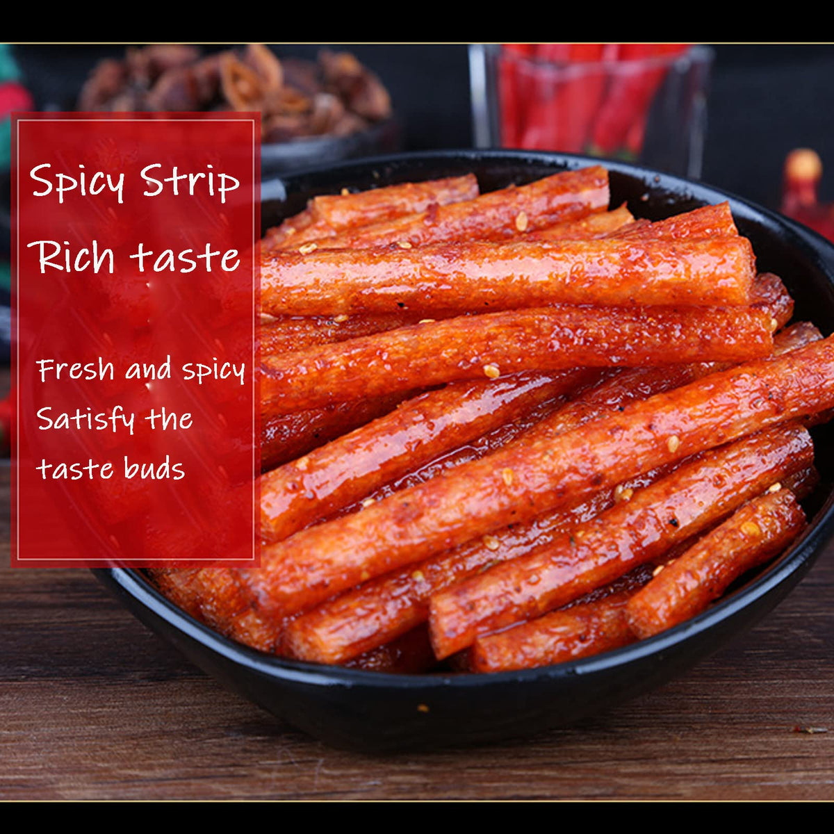 Noble Createaprototype Spicy Gluten Strips Snack - 5 Piece Set, White, Handmade, Vegan, Classic Chinese Flavour