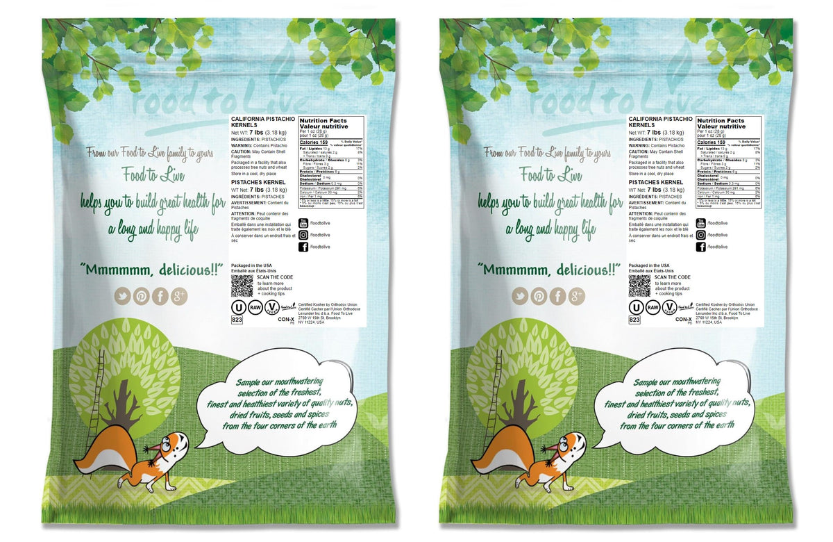 Food to Live No Shell Pistachios, Raw, Unsalted, Non-GMO, 14 Pound Bulk Snack