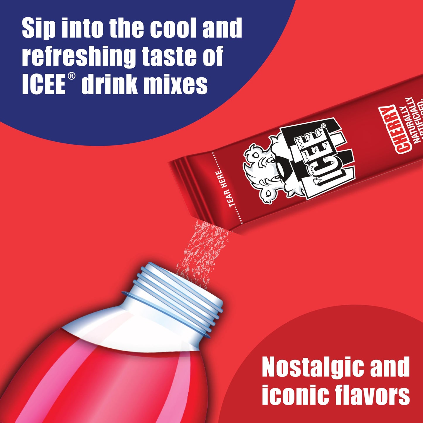 Icee Singles To Go Water Drink Mix - Powder Sticks, 12 Boxes With 6 Packets Each - 72 Total Servings, Cherry, Pack Of 12