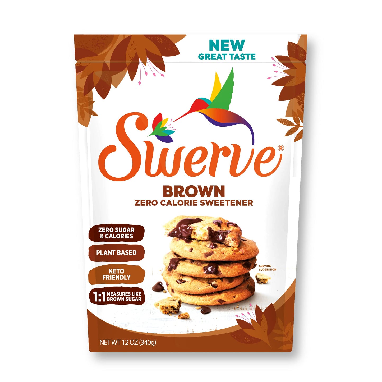 Swerve Brown Sugar Substitute Sweetener, Keto Friendly, Zero Calorie, Gluten Free, 12 Ounces