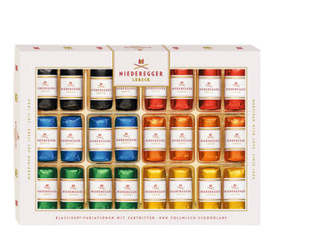 Niederegger Classic Marzipan Assortment Covered with Dark & Milk Chocolate 300g / 10.5oz | 24 Pieces per Box | 6 Variety - 4 Pin