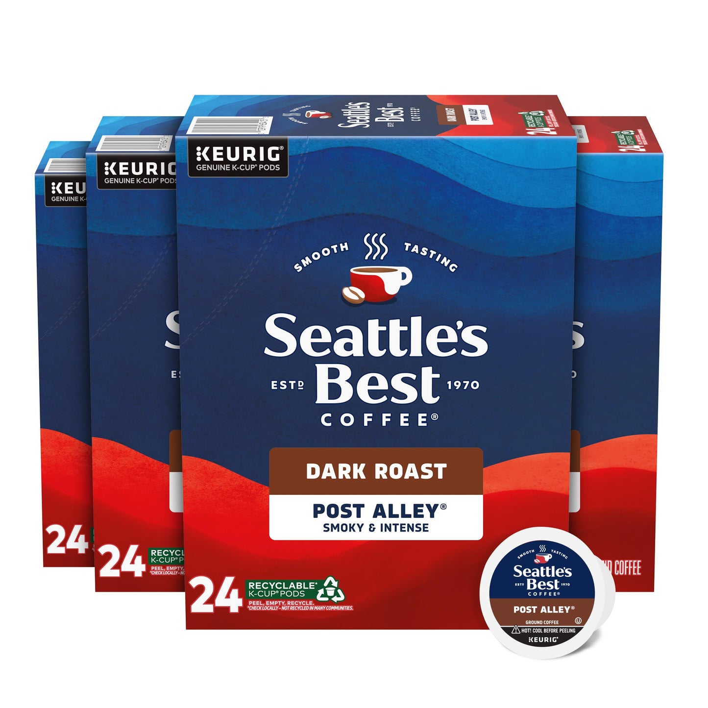 Seattles Best Coffee  Dark Roast K-Cup Coffee Pods  Post Alley  100% Arabica  4 Boxes (96 Pods Total)