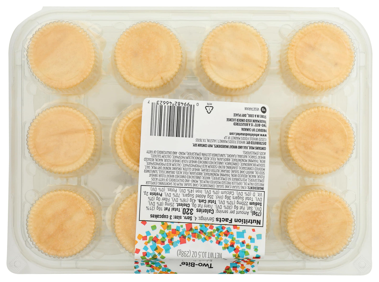 365 Everyday Value, Two-bite Vanilla Cupcakes, 10.5 OZ (Frozen)