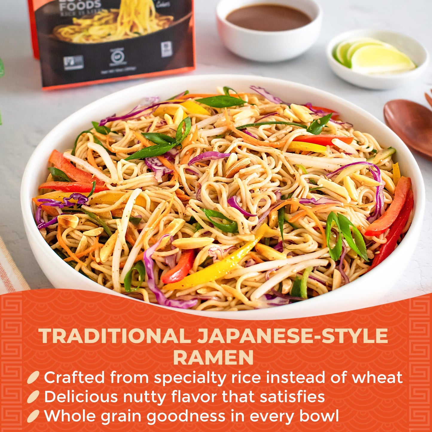 Lotus Foods Gourmet Organic MIllet and Brown Rice Ramen Noodles, 4 Count, 10 Ounce (Pack of 6)