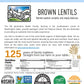 Certified Glyphosate Residue Free Brown Lentils | 25 Lbs | Food Storage Bucket | Non-Gmo | Grown On Our Family Farm | Bulk