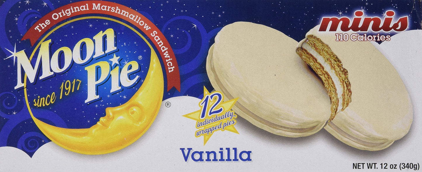 MoonPie Mini Moon Pies, Vanilla, 12 Count Box (Pack of 1)