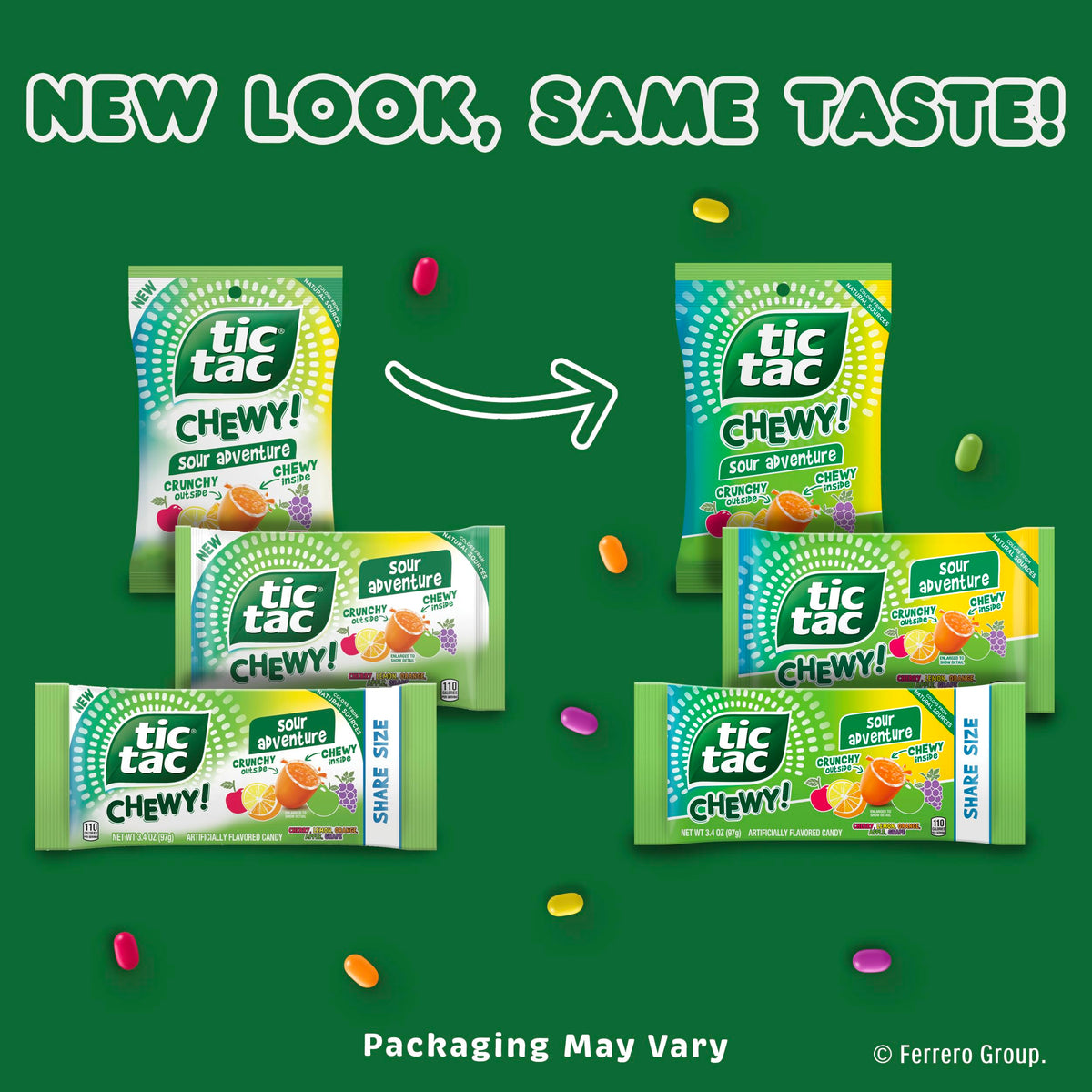 TIC TAC CHEWY! Sour Adventure Candy, Bulk 12 Pack, Sour Candy, Share Size, 3.4 oz Each (Packaging May Vary)