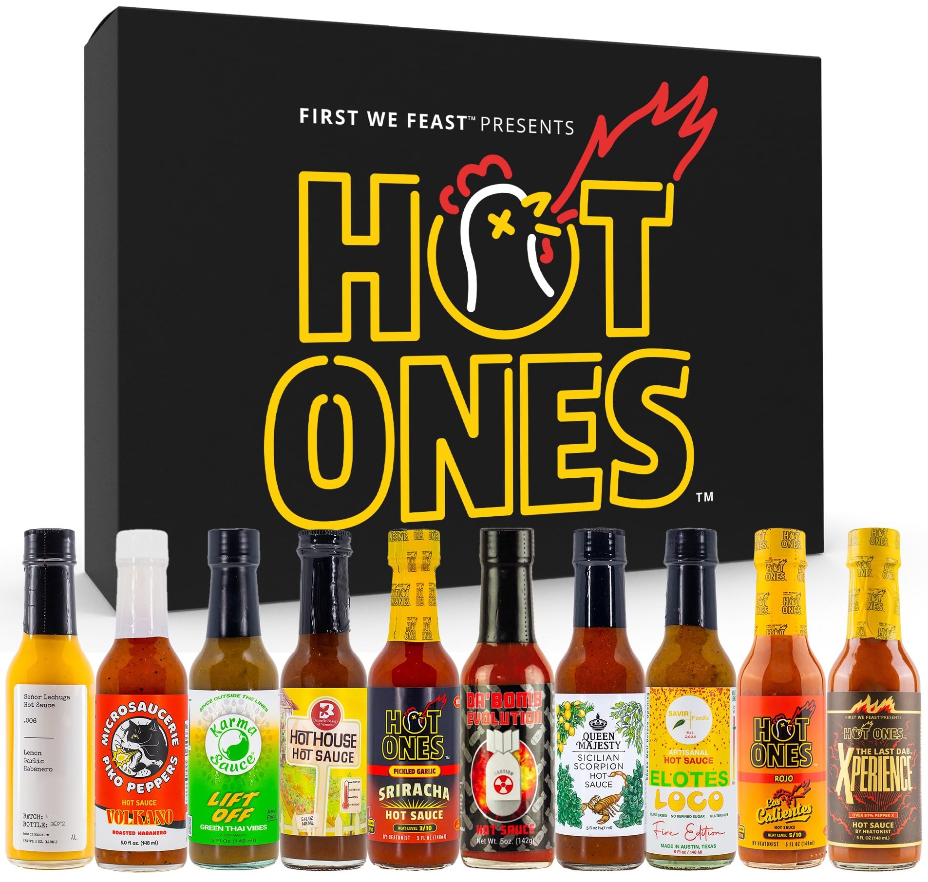 Hot Ones Hot Sauce Challenge Set - Season 26 - Hot Sauce Gift Sets - Hot Sauce Variety Pack - Made with Natural Ingredients - Un