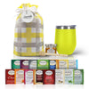 Modern Elegance Tea Gift Set for Mothers Day - Assorted Teas, Elegant Mug & Honey - Yellow