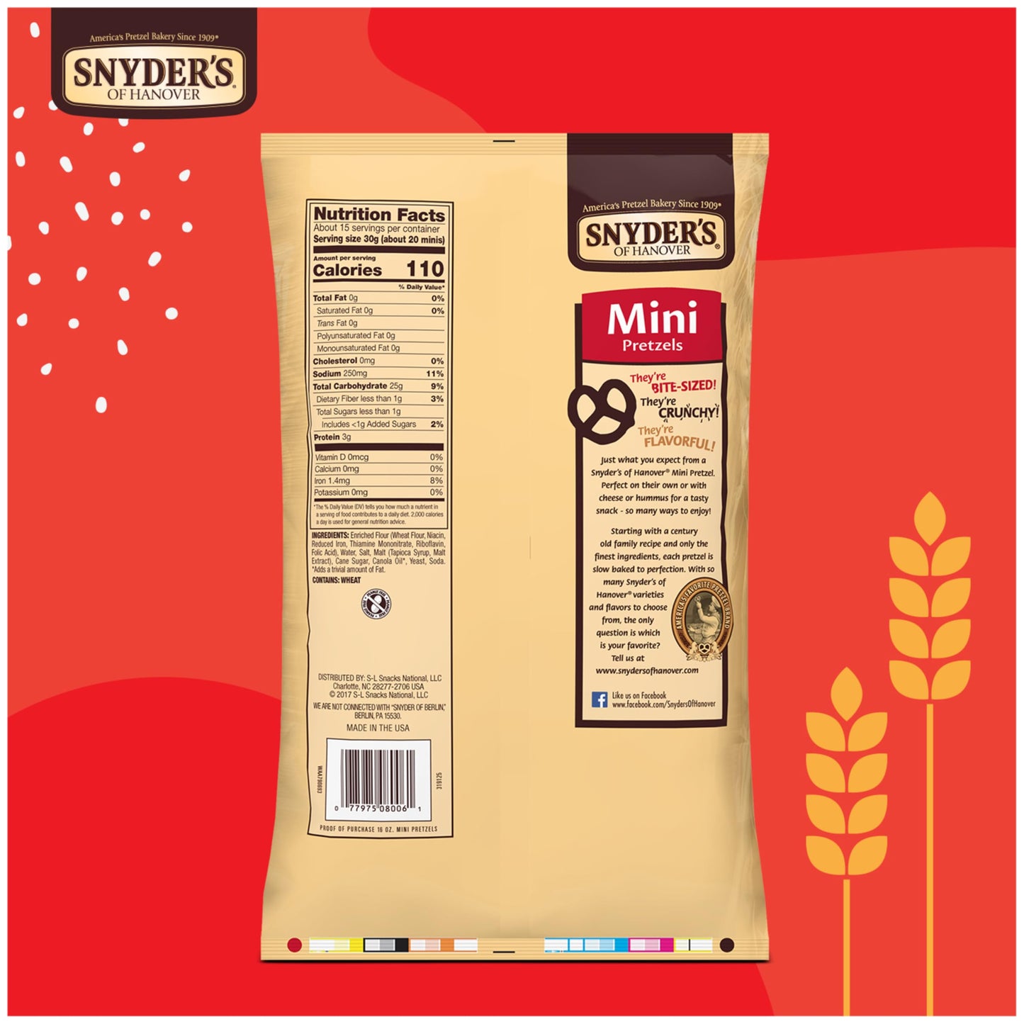 Snyder'S Of Hanover Pretzels, Mini Pretzels, Family Size 16 Oz