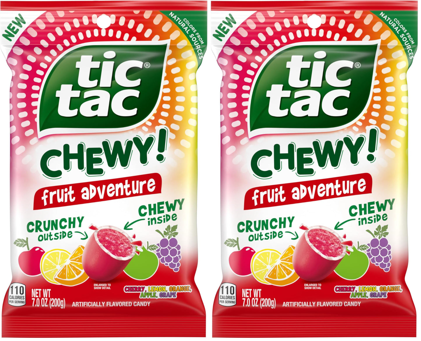 TIC TAC CHEWY! Fruit Adventure Candy, Fruit Candy, 7 oz (Packaging May Vary) (Pack of 2)