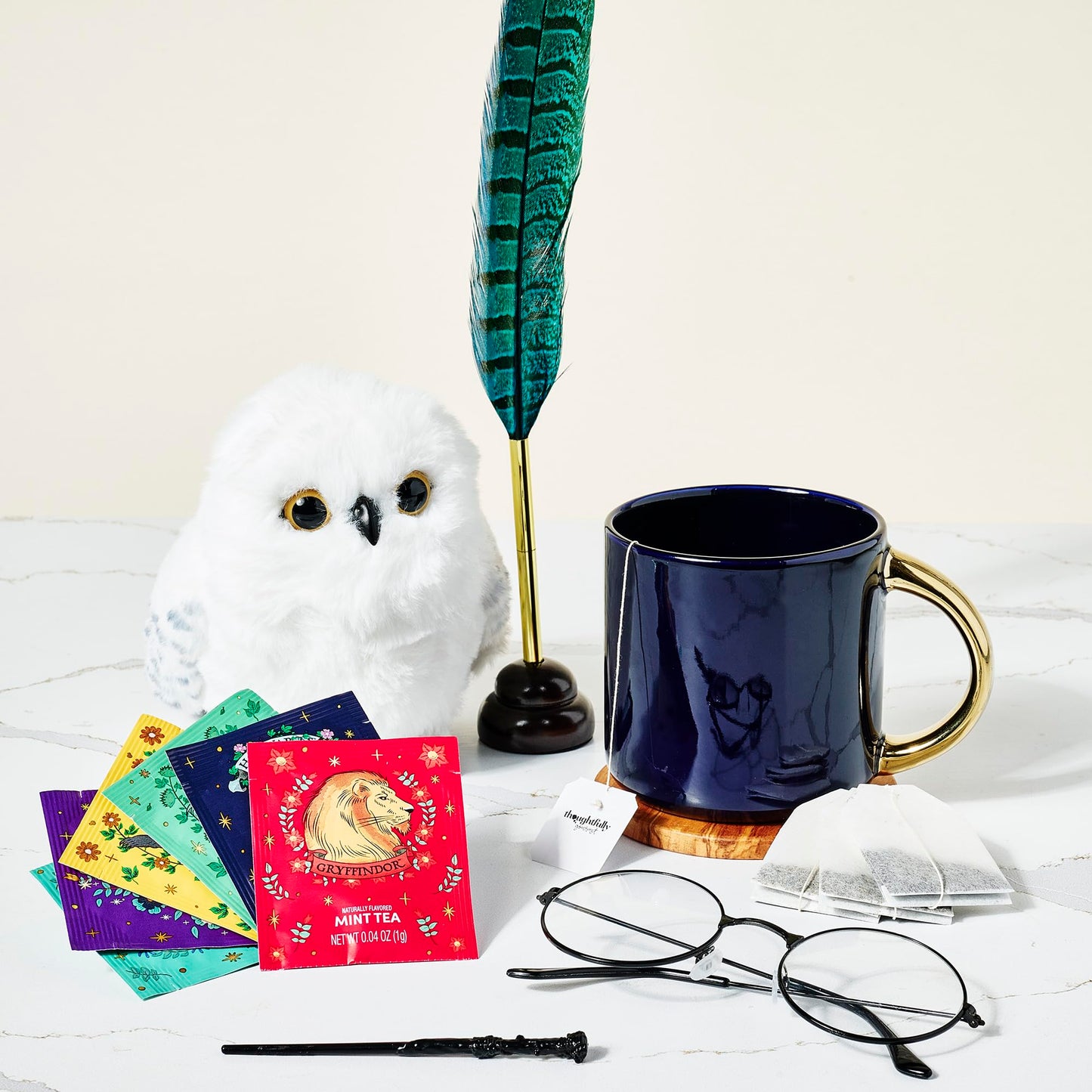 Harry Potter, Tea Gift Set, Includes Stir Wand And 48 Tea Bags In 6 Flavors, Harry Potter Gifts Tea Box With Both Green Tea Bags And Black Tea Bags