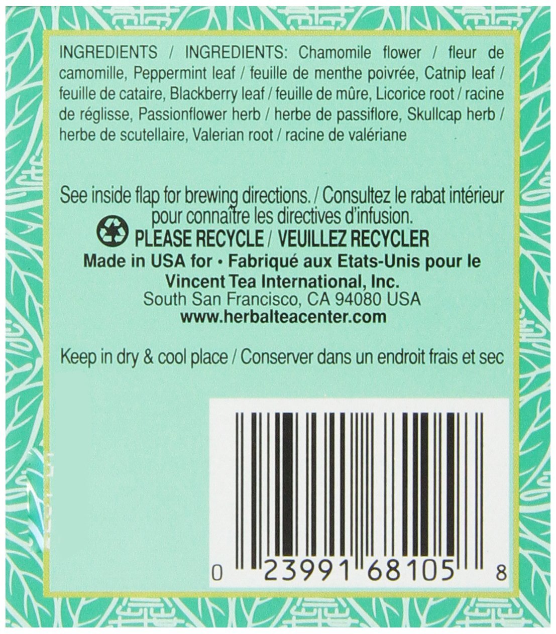 Triple Leaf Brand Relaxing Herb Tea - 20-Count Pack, Herbal Infusion for Calmness