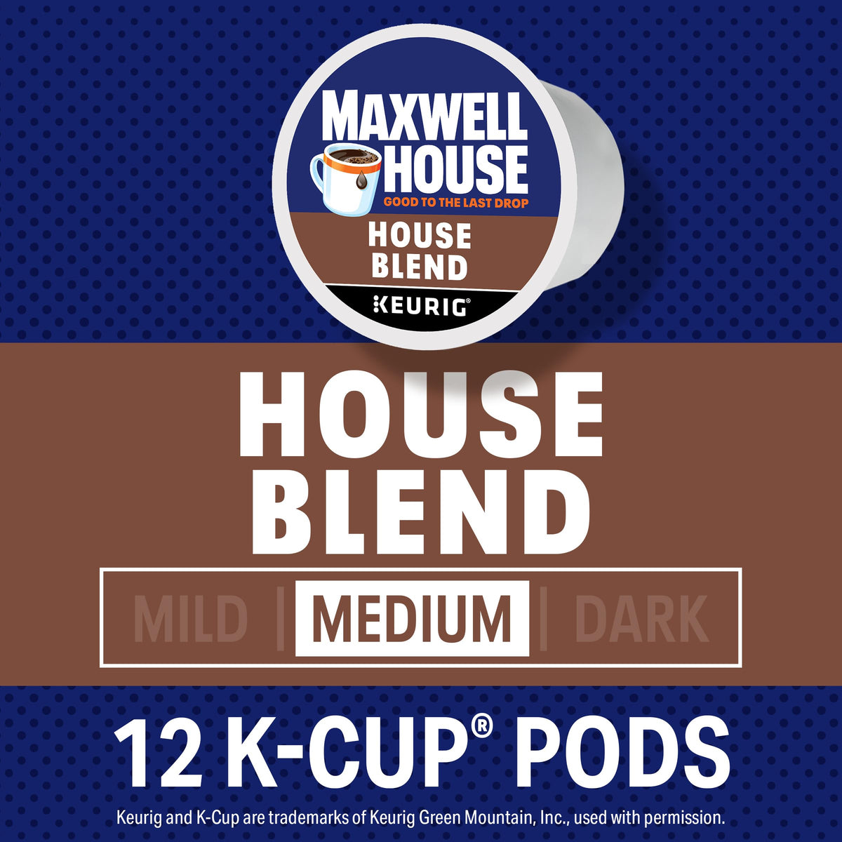 Maxwell House House Blend Medium Roast K-Cup Coffee Pods (12 Pods)