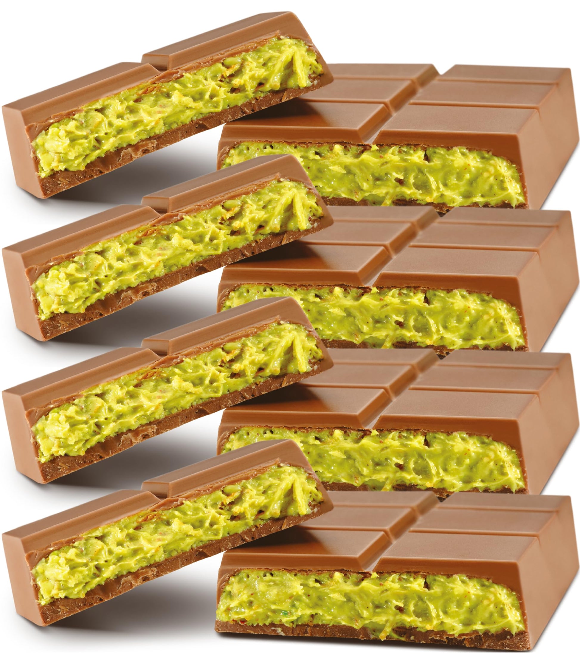 UniqBite Dubai Chocolate Bar Pistachio, 4 PACK, Milk Chocolate Bar with Pistachio Cream and Kataifi (Total 12.68 Oz - 360g)