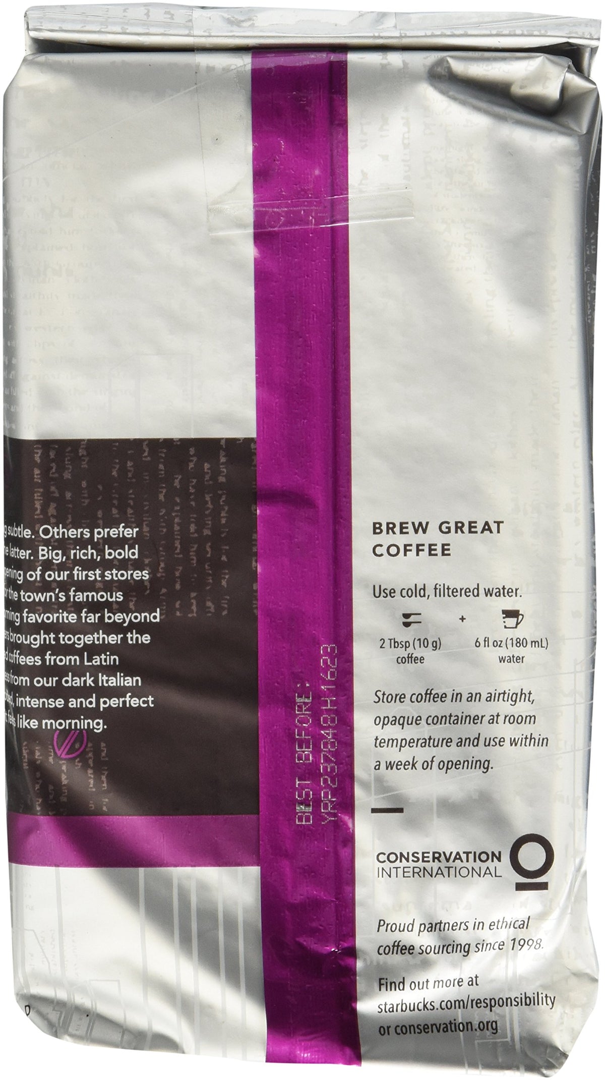 Starbucks Ground Coffee Morning Joe Dark Roast 100% Arabica 12-Ounce Bag (Pack of 3)