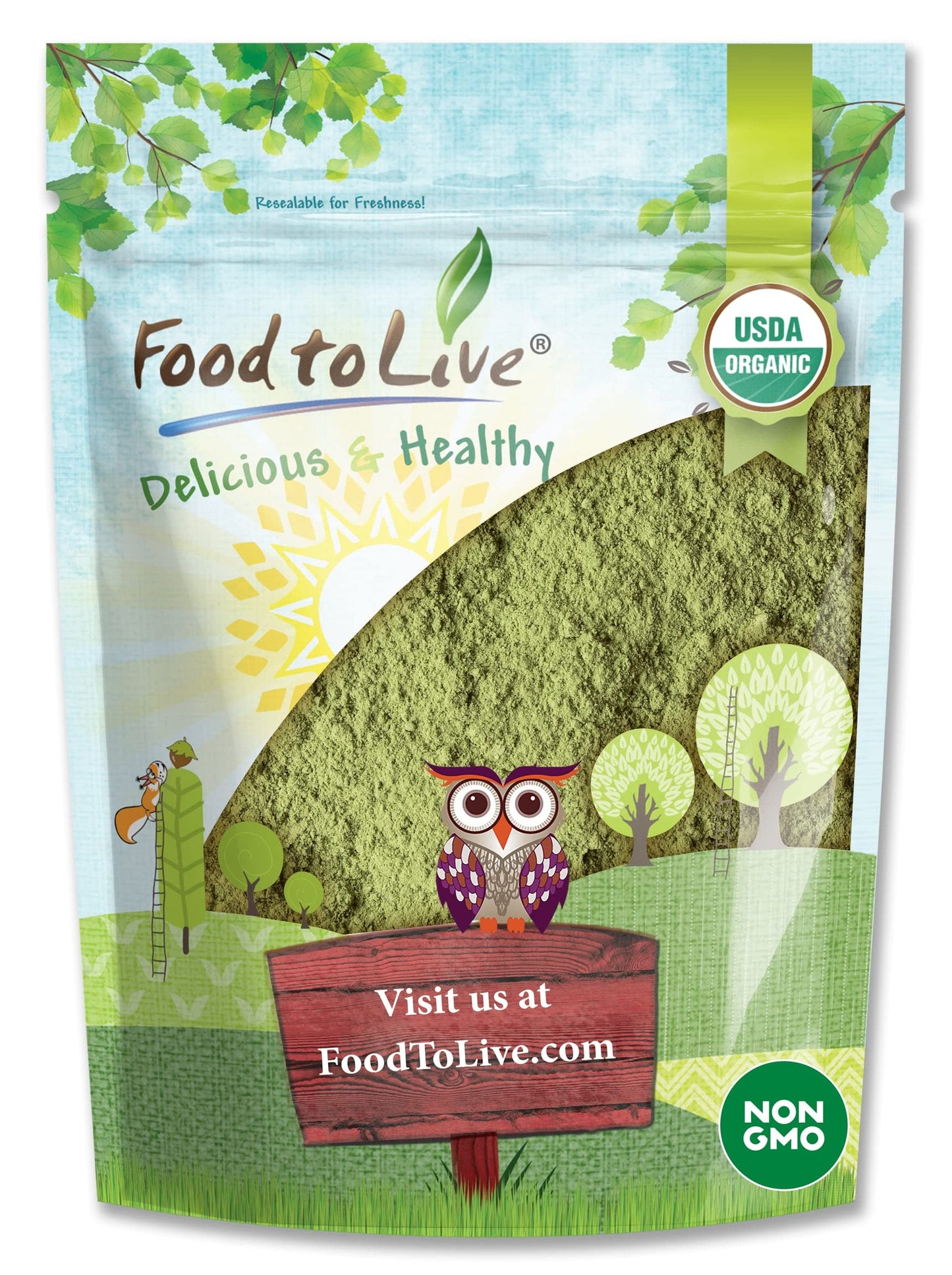 Food To Live Organic Broccoli Powder, 1 Pound - Non-Gmo, Raw, Kosher, 100% Pure, Ground From Whole Vegetables, Vegan Superfood, Bulk, Rich In Fiber, For Juices, Drinks, And Smoothies, Sirtfood
