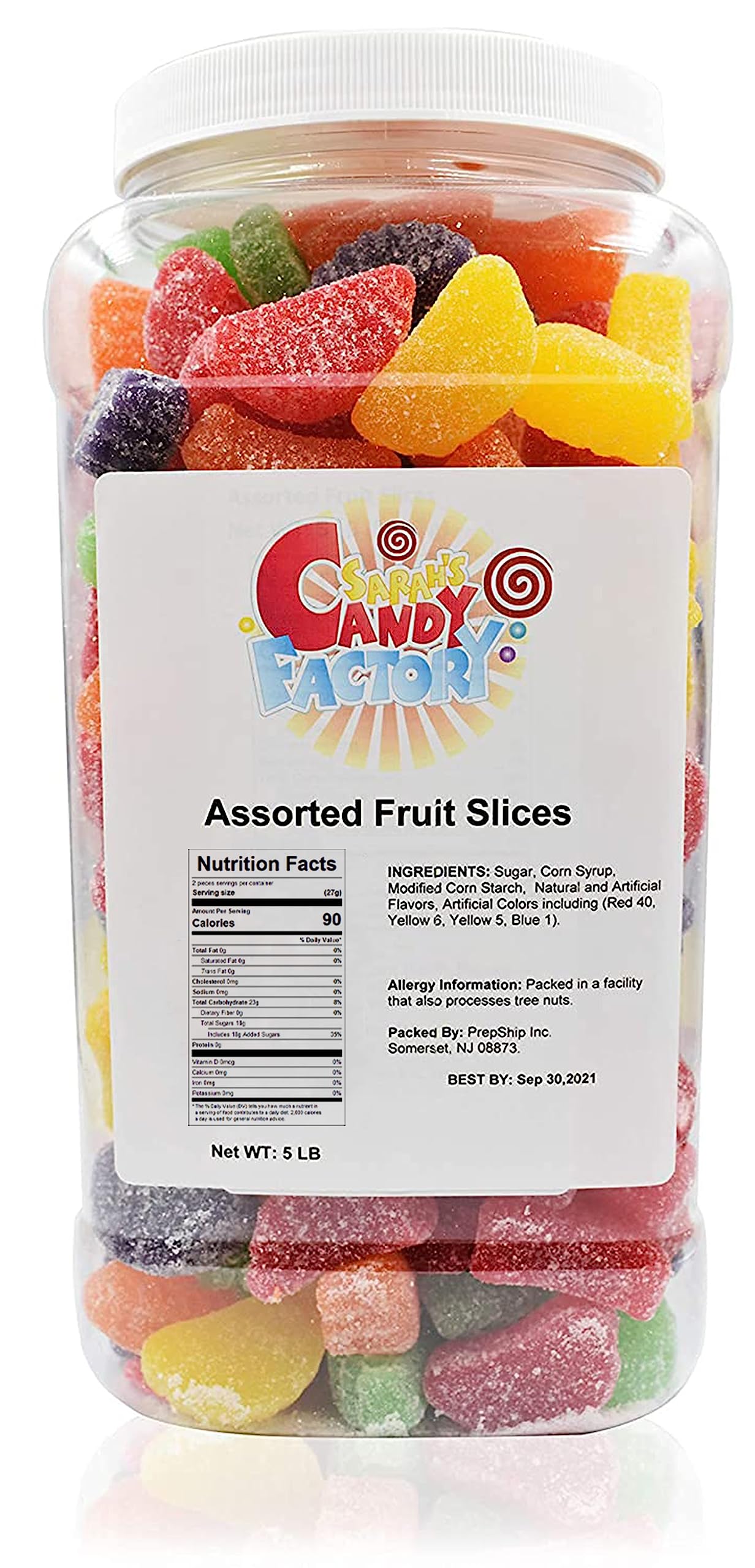 Sarah s Candy Factory Assorted Fruit Slice (5 Lbs in Jar)