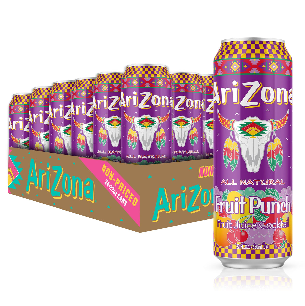 AriZona Fruit Punch - Big Can, 22 Fl Oz (Pack of 24)