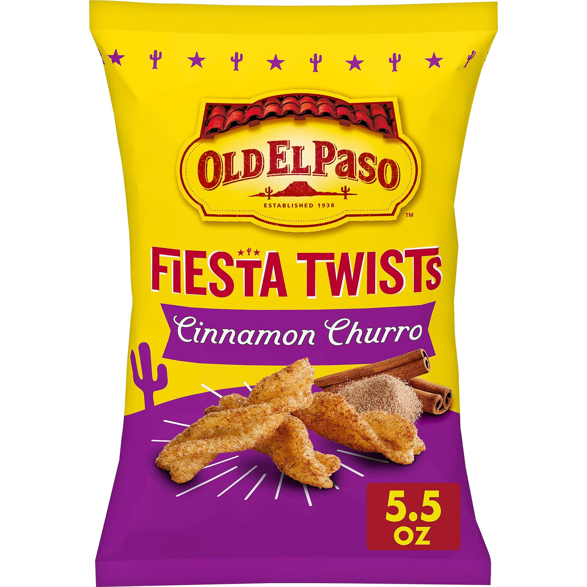 Old El Paso Fiesta Twists, Cinnamon Churro, Crispy Corn Snacks, 5.5 oz