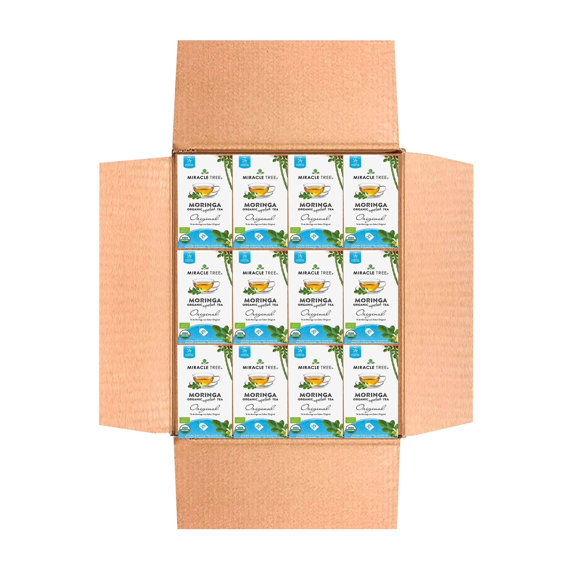 Effectivetree - 12 Count Of Organic Moringa Superfood Tea  25 Individually Sealed Tea Bags  Oriflavor Blendal (Keto  Detox  Energy/Immunity Booster  Vegan  Gluten-Free  Organic  Non-Gmo  Energy Blend-Free)