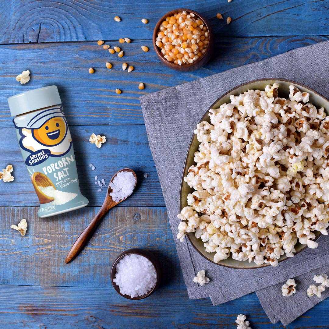 Kernel Season’s Popcorn Seasoning, Salt, 3.75 Ounce (Pack of 6) - Flavorful Topping for Perfect Popcorn, Blue Packaging