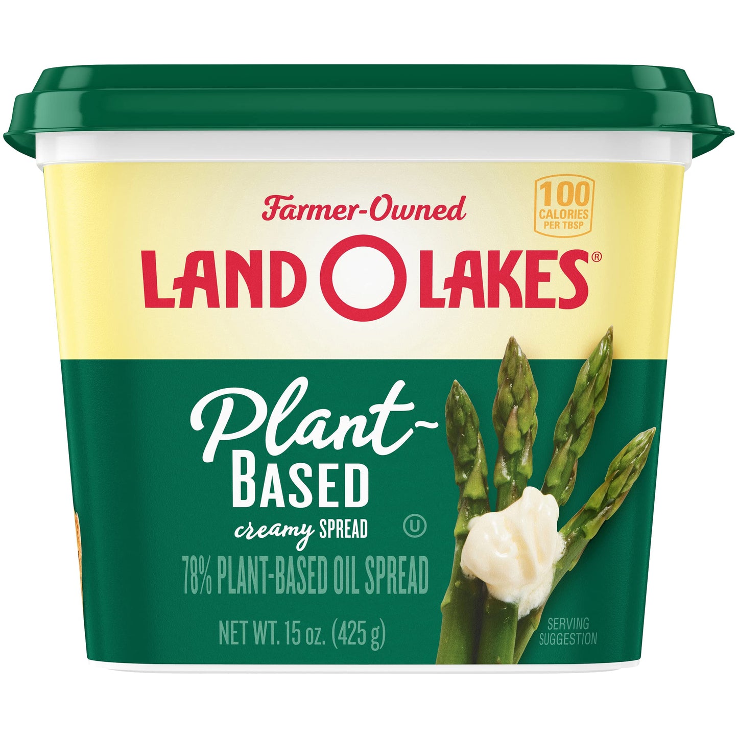 Land O Lakes Plant-Based Creamy Spread, Vegan & Gluten-Free, Spreadable, 15 oz tub