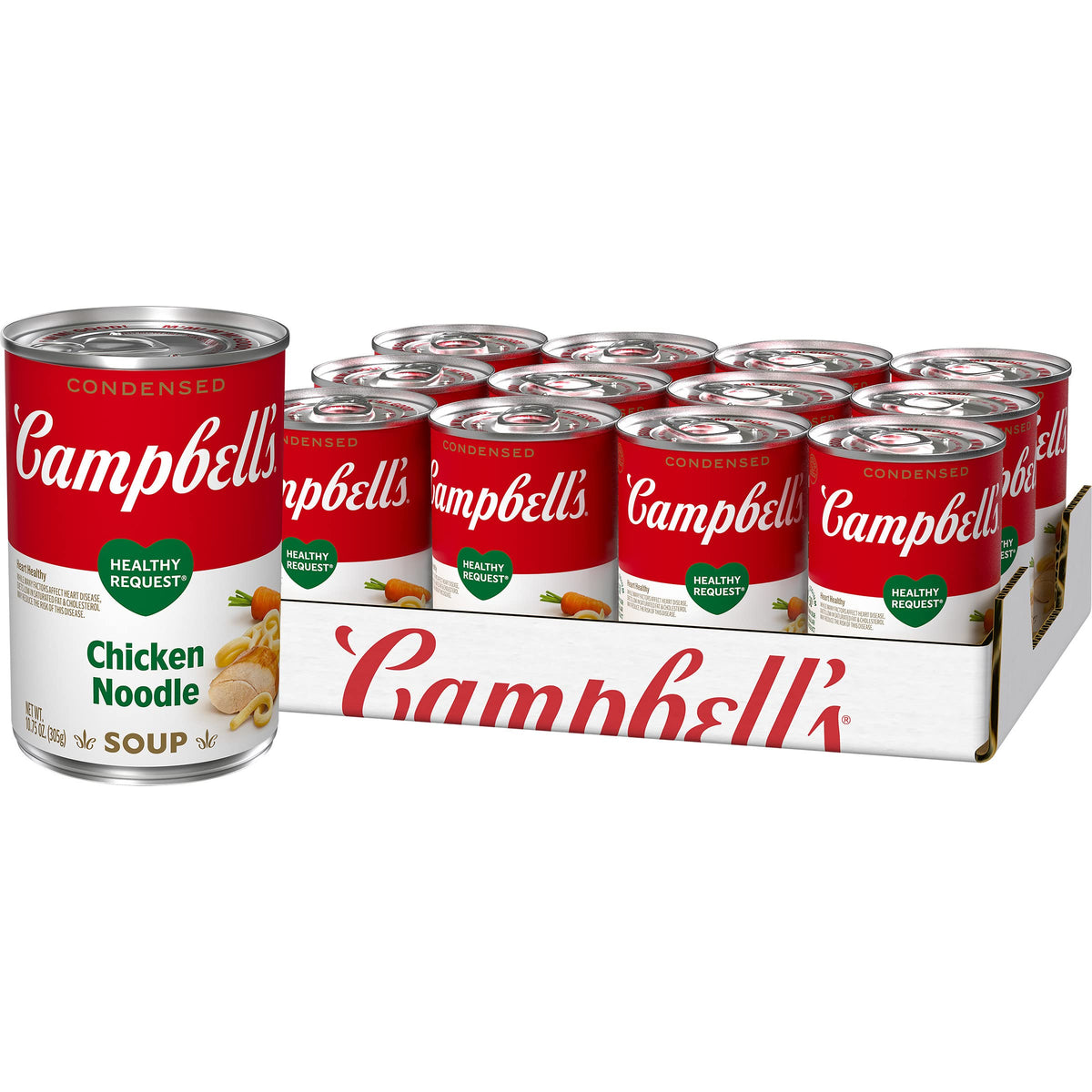 Campbells Condensed Heart Healthy Chicken Noodle Soup, 10.75 oz Can (12 Pack)